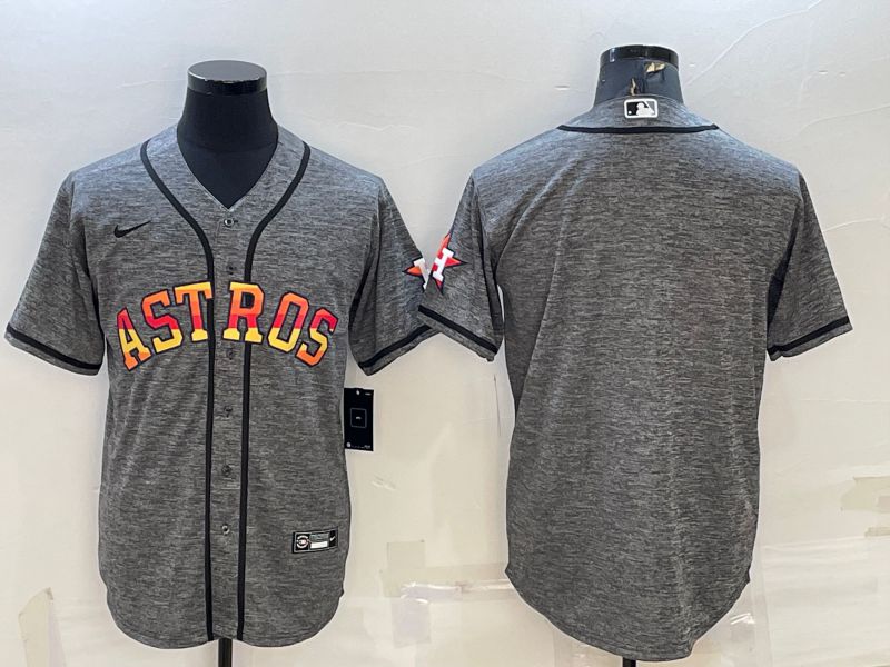Men Houston Astros Blank hemp ash Rainbow Game Nike 2022 MLB Jerseys->houston astros->MLB Jersey